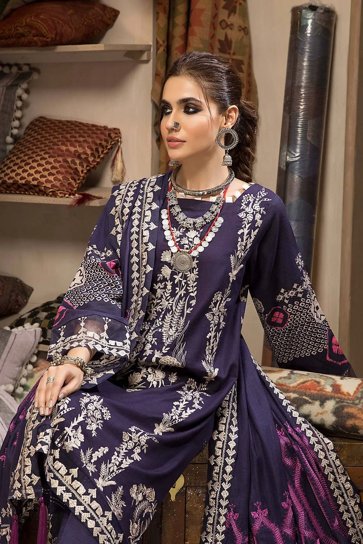 Charizma Naranji · Embroidered Khaddar With Khaddar Shawl Vol 1 – CNW-07