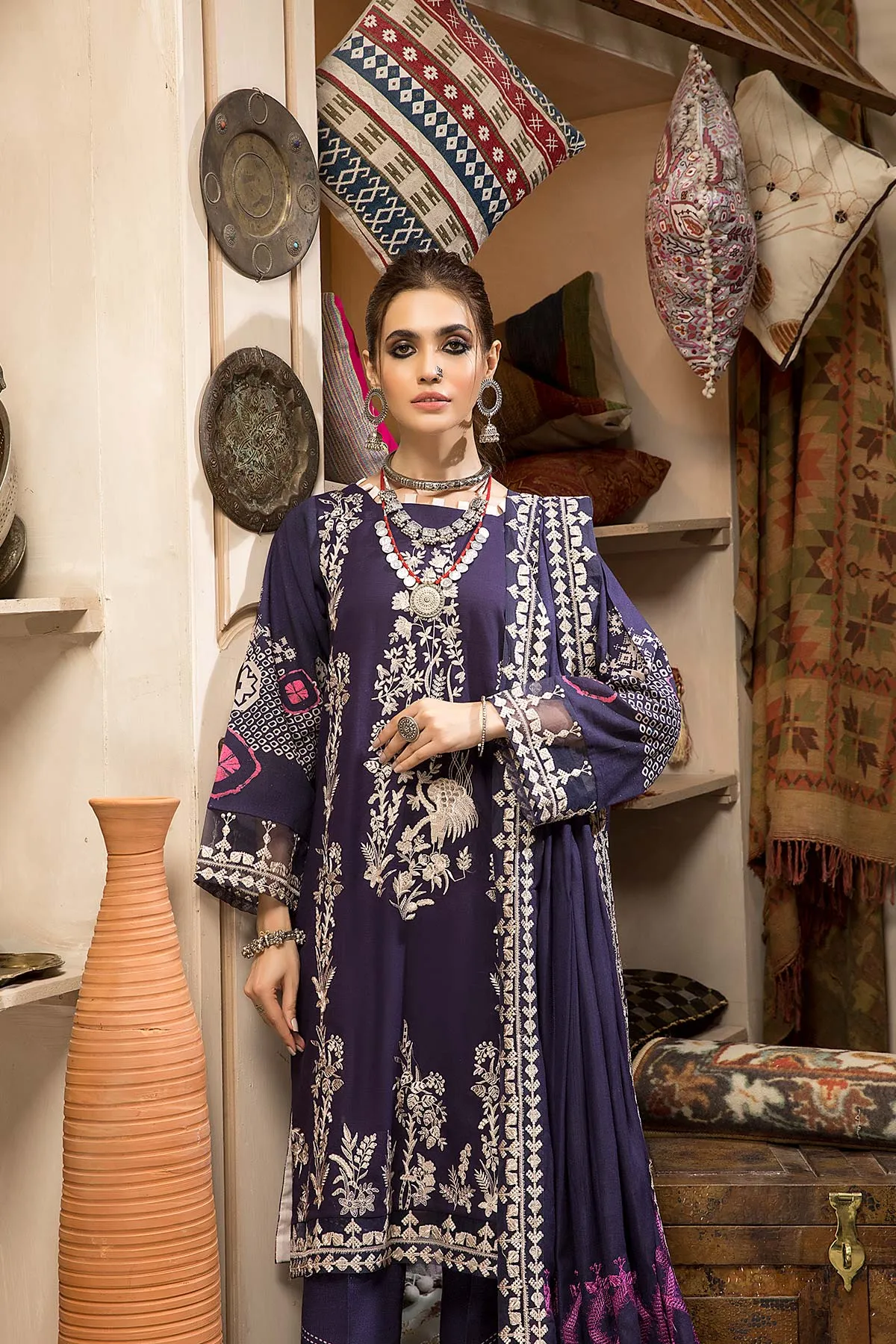 Charizma Naranji · Embroidered Khaddar With Khaddar Shawl Vol 1 – CNW-07