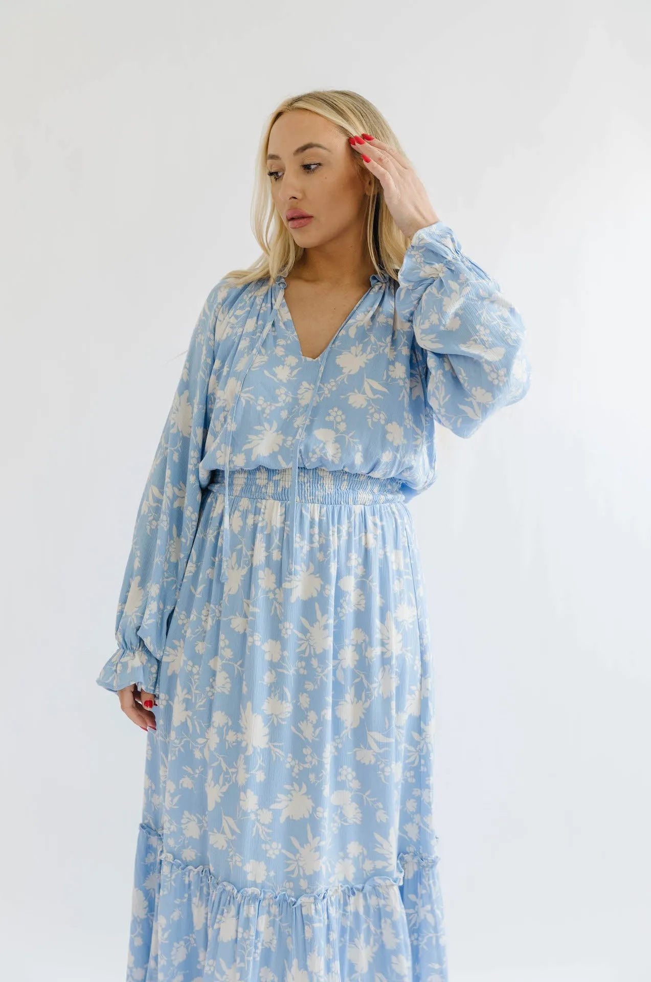 Charlize Floral Print Long Sleeve Maxi Dress