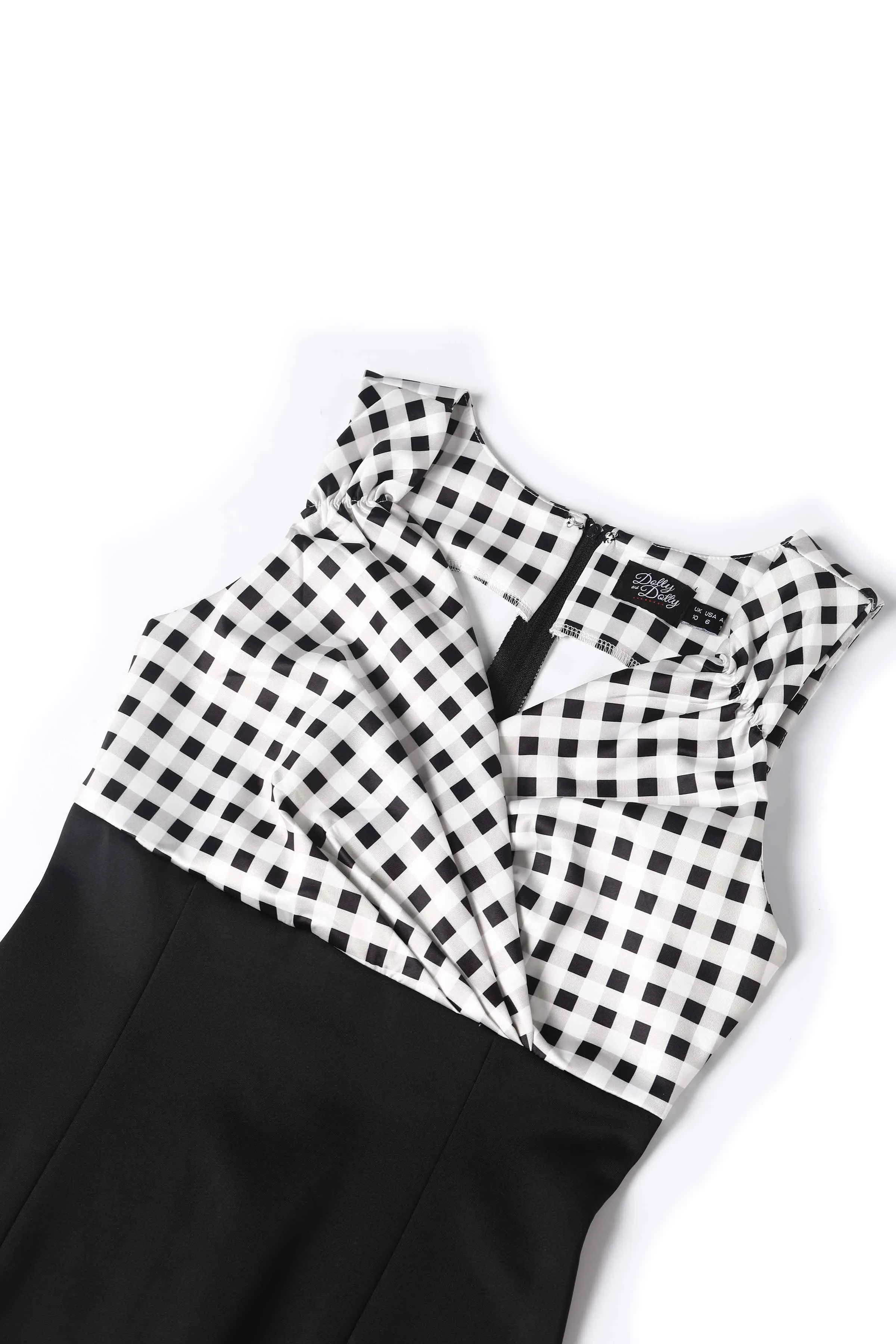 Cheryl Black Gingham Pencil Dress