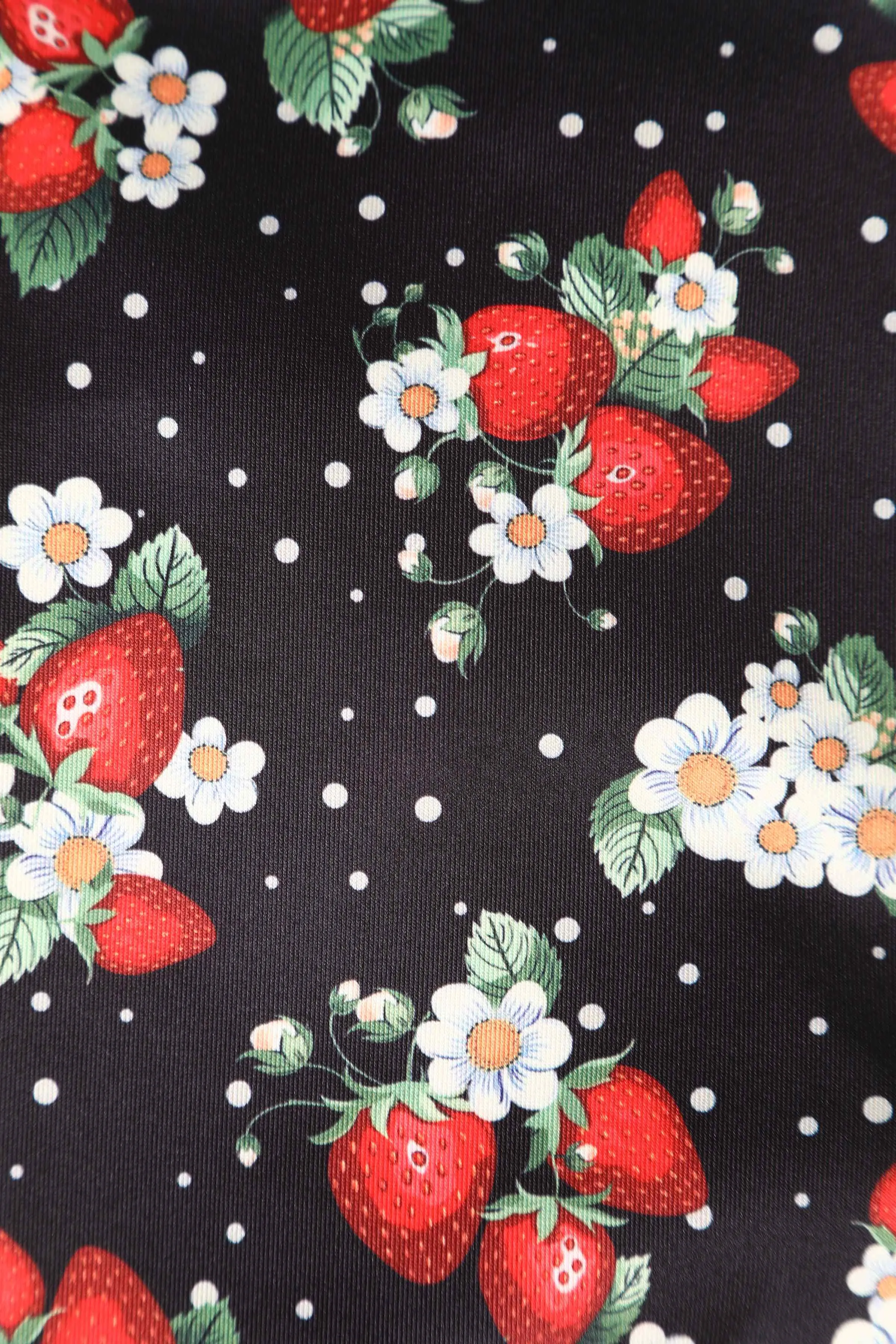 Cheryl Black Pencil Dress In Strawberry Print