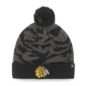 Chicago Blackhawks 47 Brand Charcoal Black Twenty Nine Cuffed Beanie Hat Cap