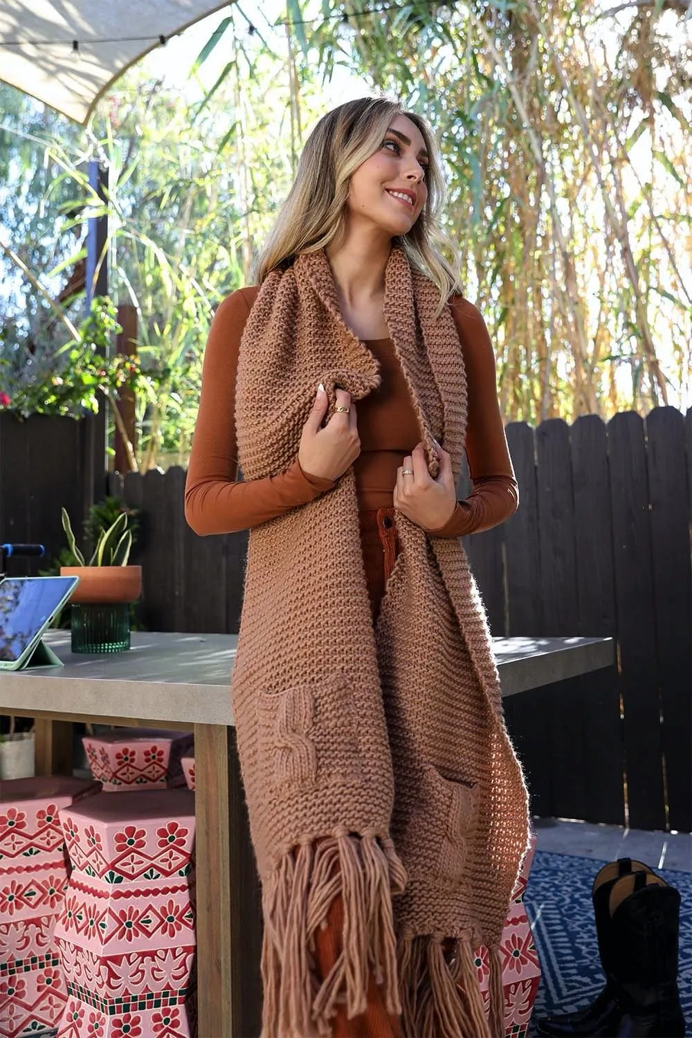 Chunky Oversized Pocket Scarf