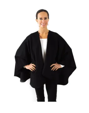 Classic Cape in Brushed Baby Alpaca - Black / Long