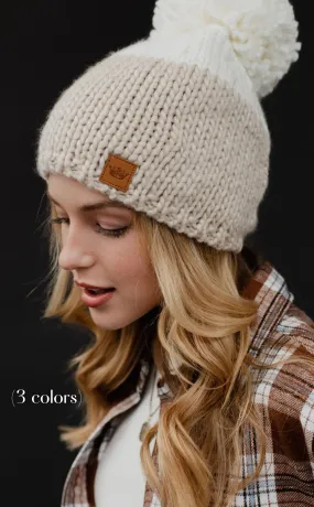 Color Block Pom Hat