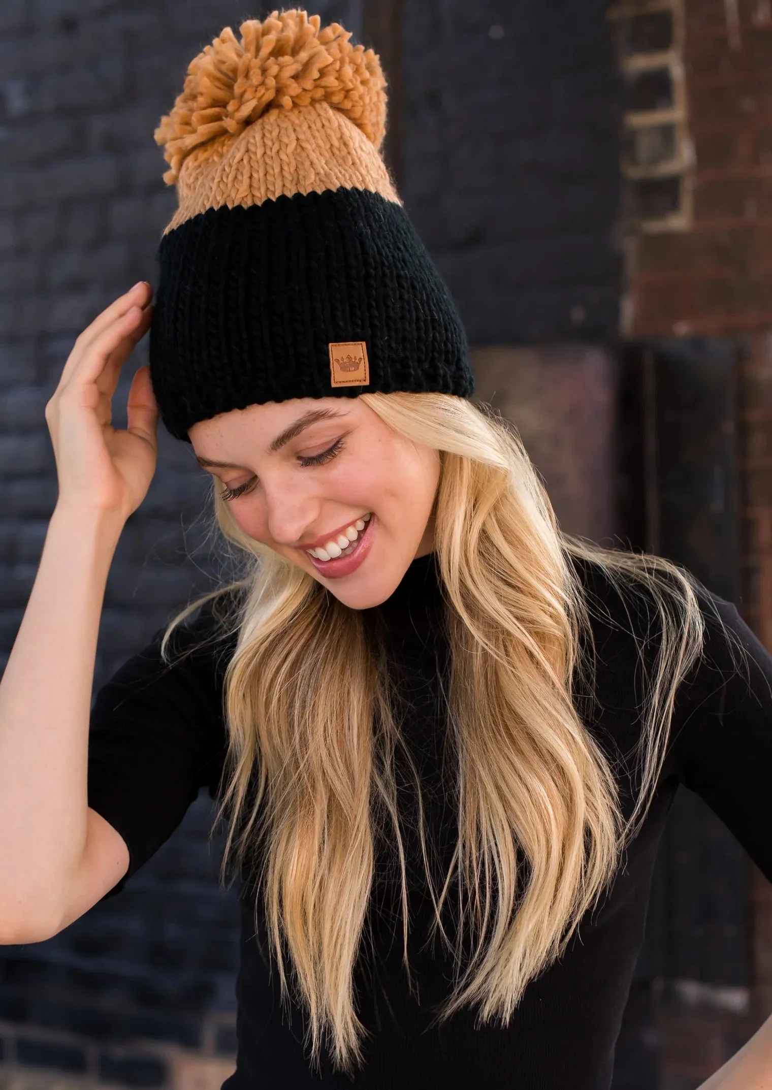 Color Block Pom Hat