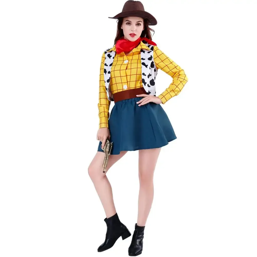 Cosplay Carnival Cowboy Unisex Woody Outfit Sheriff Halloween Up Outfit