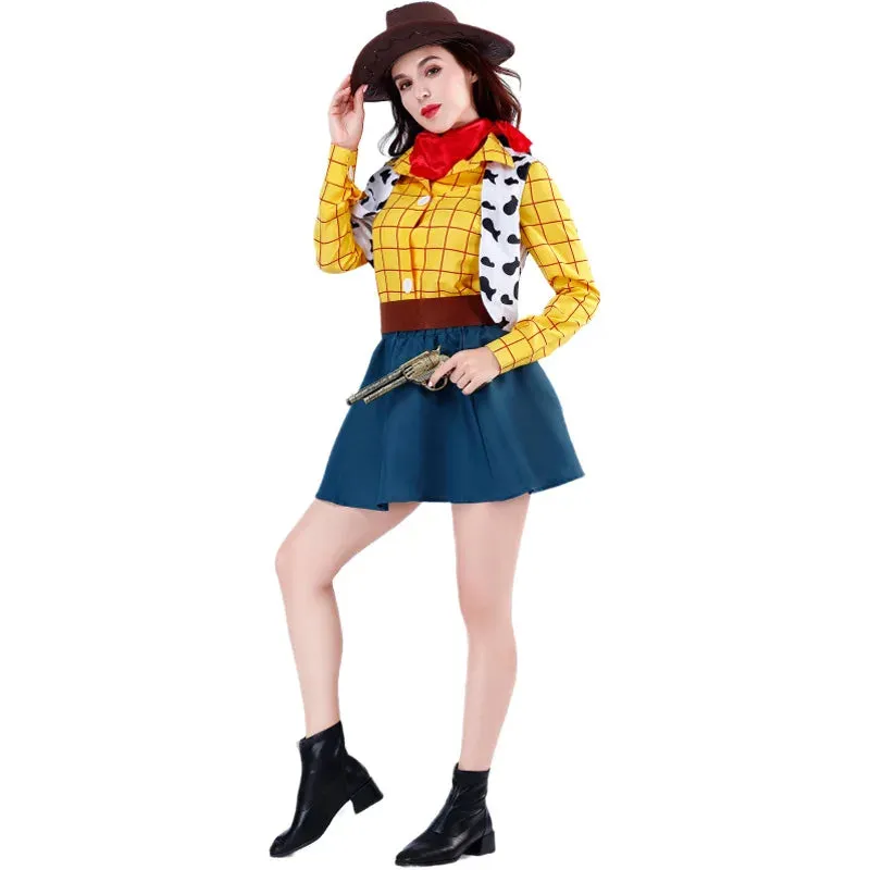 Cosplay Carnival Cowboy Unisex Woody Outfit Sheriff Halloween Up Outfit