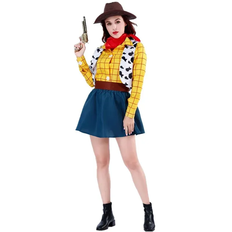 Cosplay Carnival Cowboy Unisex Woody Outfit Sheriff Halloween Up Outfit