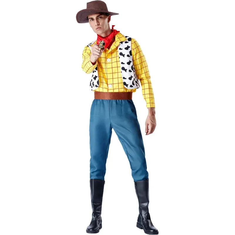 Cosplay Carnival Cowboy Unisex Woody Outfit Sheriff Halloween Up Outfit