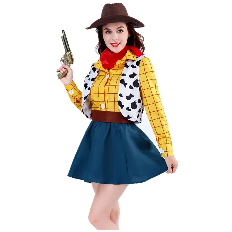 Cosplay Carnival Cowboy Unisex Woody Outfit Sheriff Halloween Up Outfit