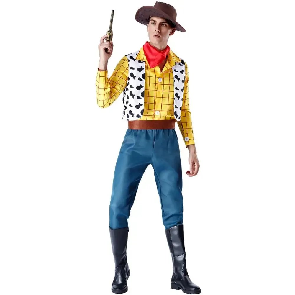 Cosplay Carnival Cowboy Unisex Woody Outfit Sheriff Halloween Up Outfit