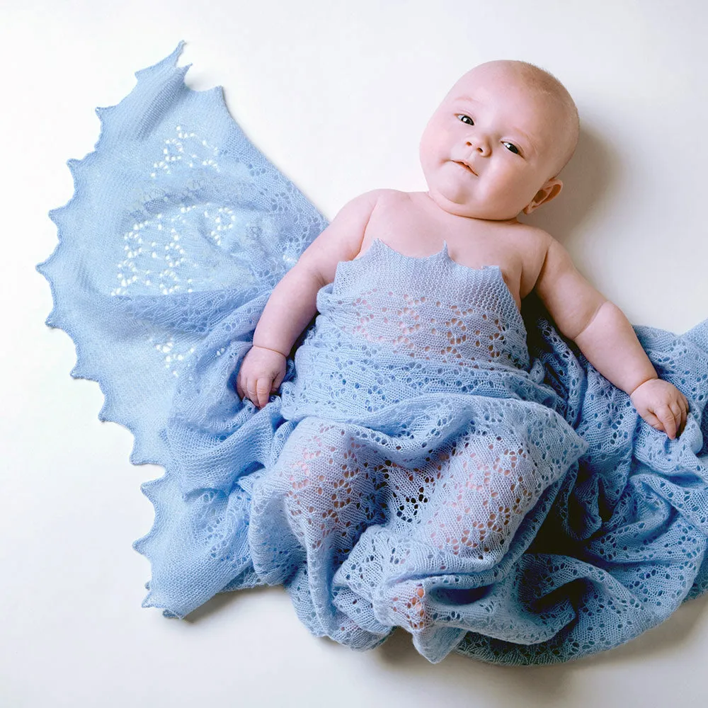 Cosy Cashmere Baby Shawl - Blue