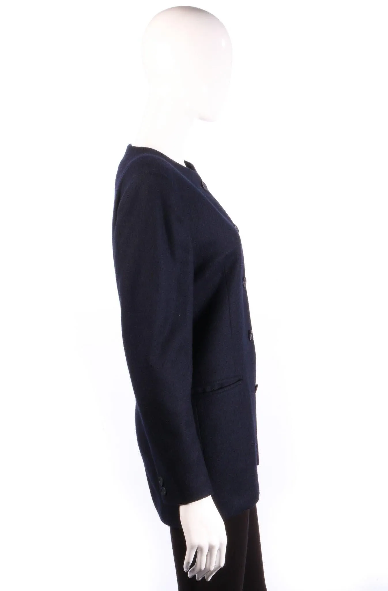 Cotswold Woollen Weavers Jacket Wool and Cashmere Dark Blue Size 10