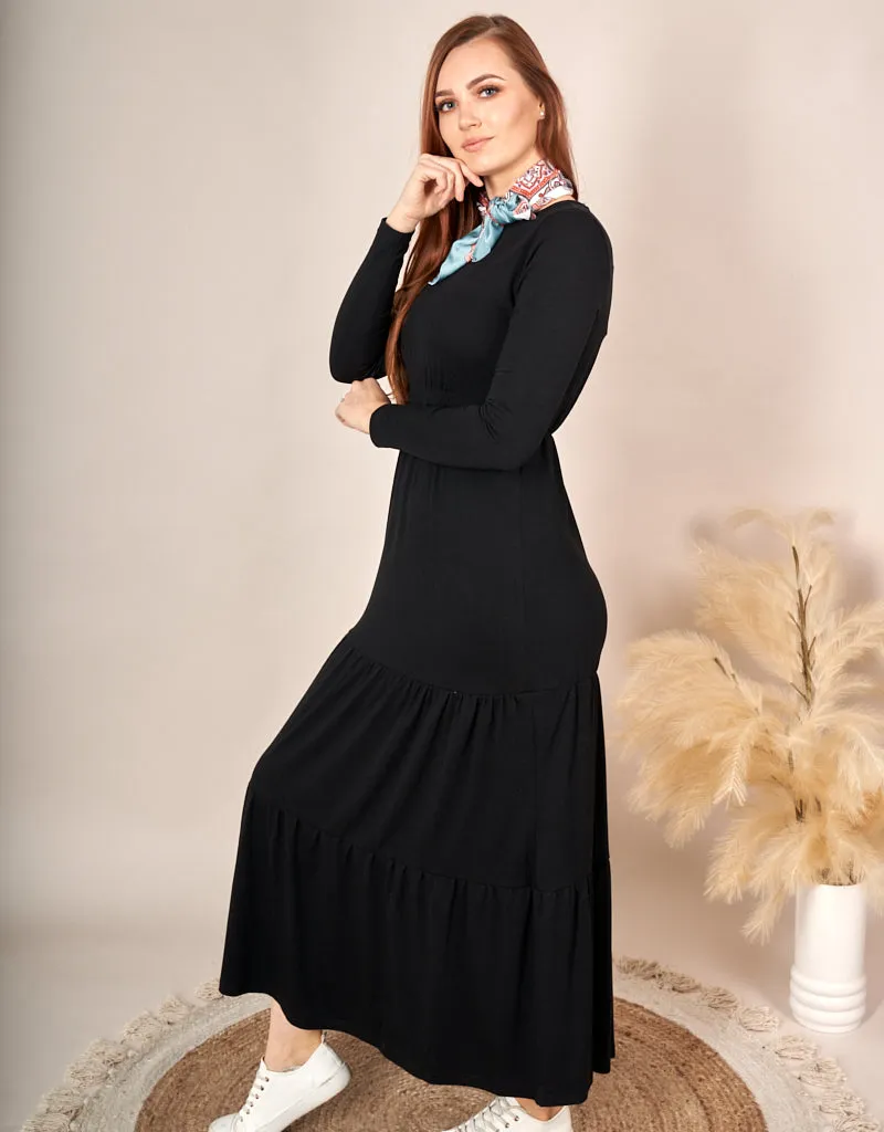 Cotton Three Tiered Maxi Dress