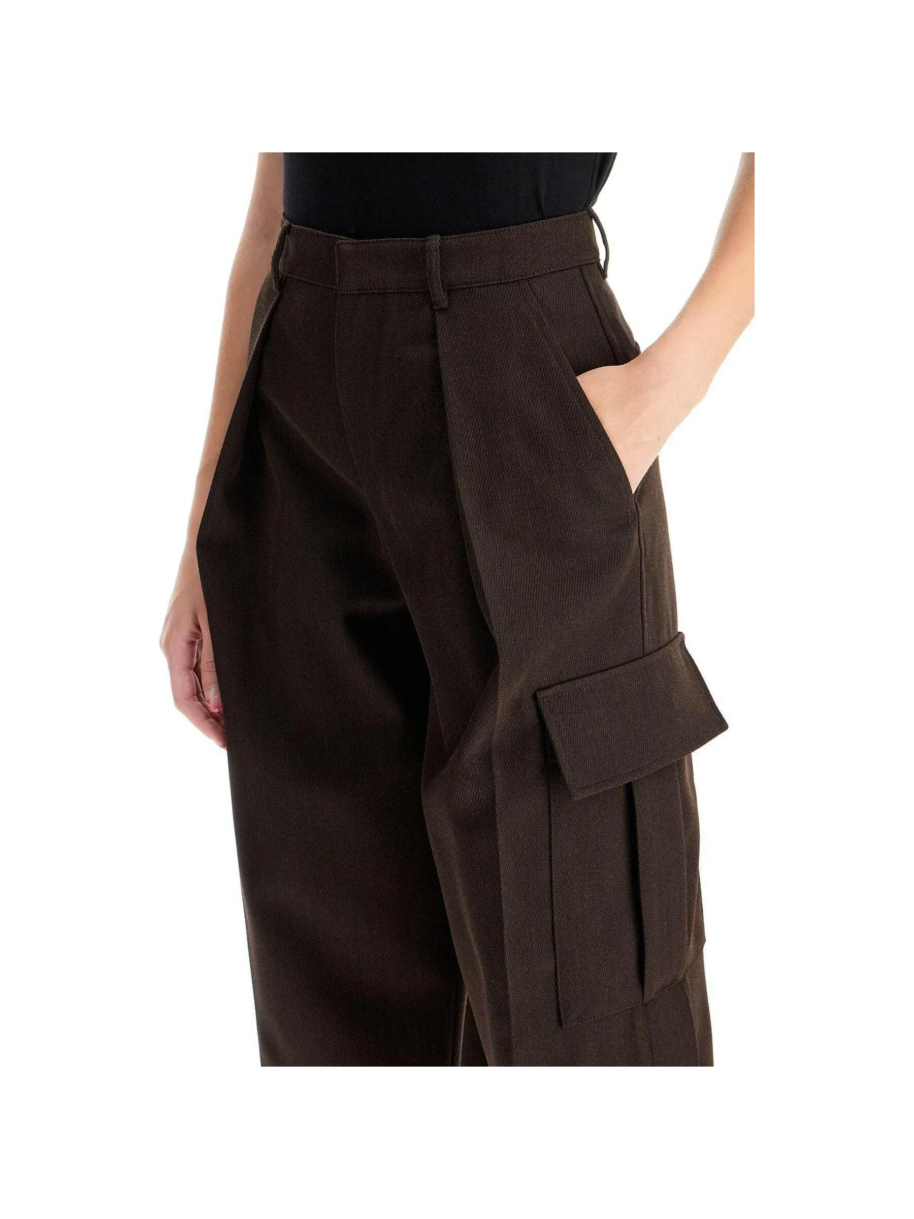 Cropped Cargo Pants in Wool