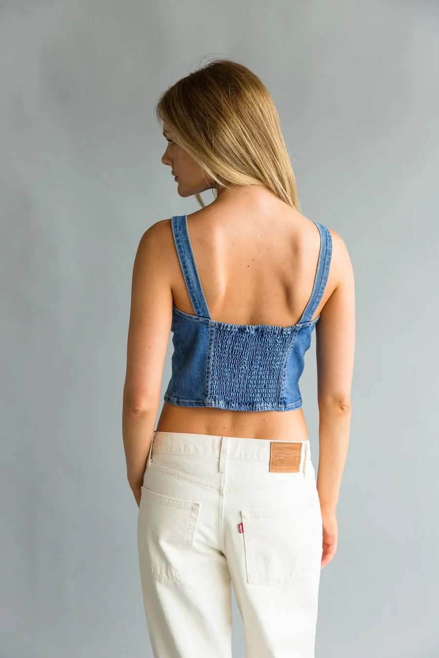 Debby Denim Button Up Corset Top