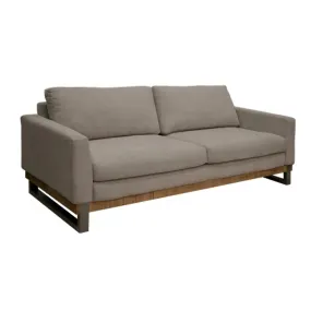 Dome Sofa with 2 Accent Pillows, 86 Inch, Solid Wood, Amond Gray Polyester By Casagear Home