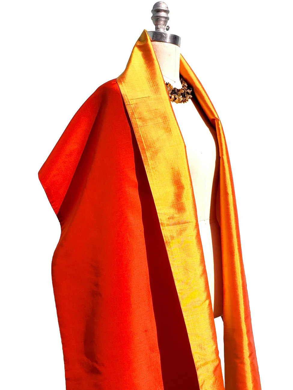 Double Sided Evening Shawl Hot Orange Tangerine