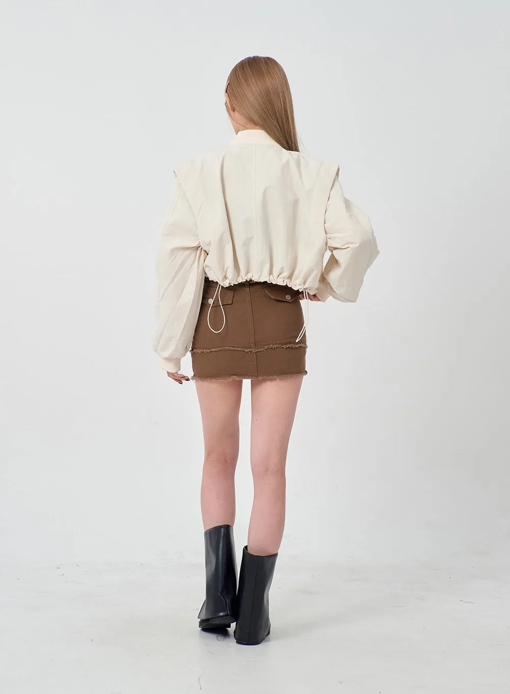 Drawstring Waist Cropped Jacket BD23