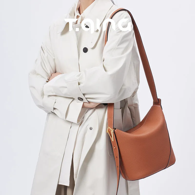 Ease Leather Shoulder Bucket Bag