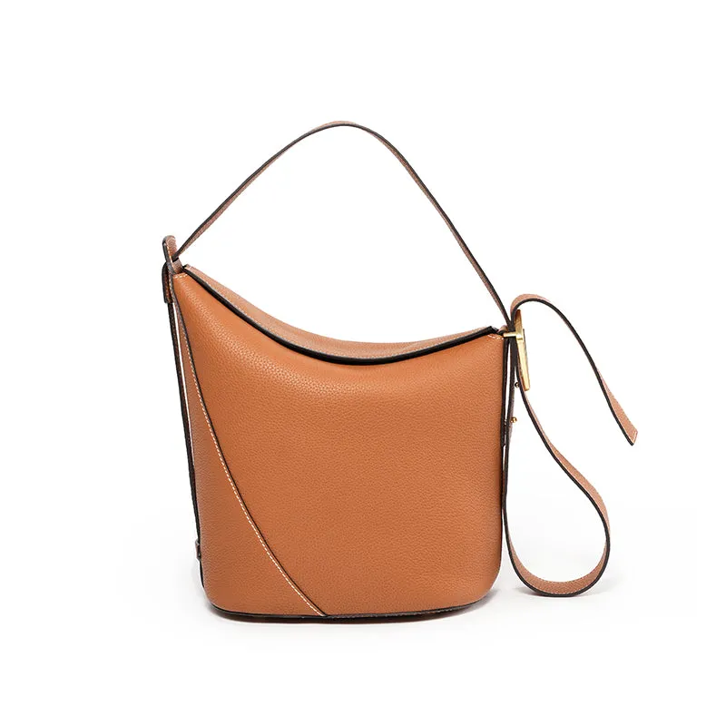 Ease Leather Shoulder Bucket Bag