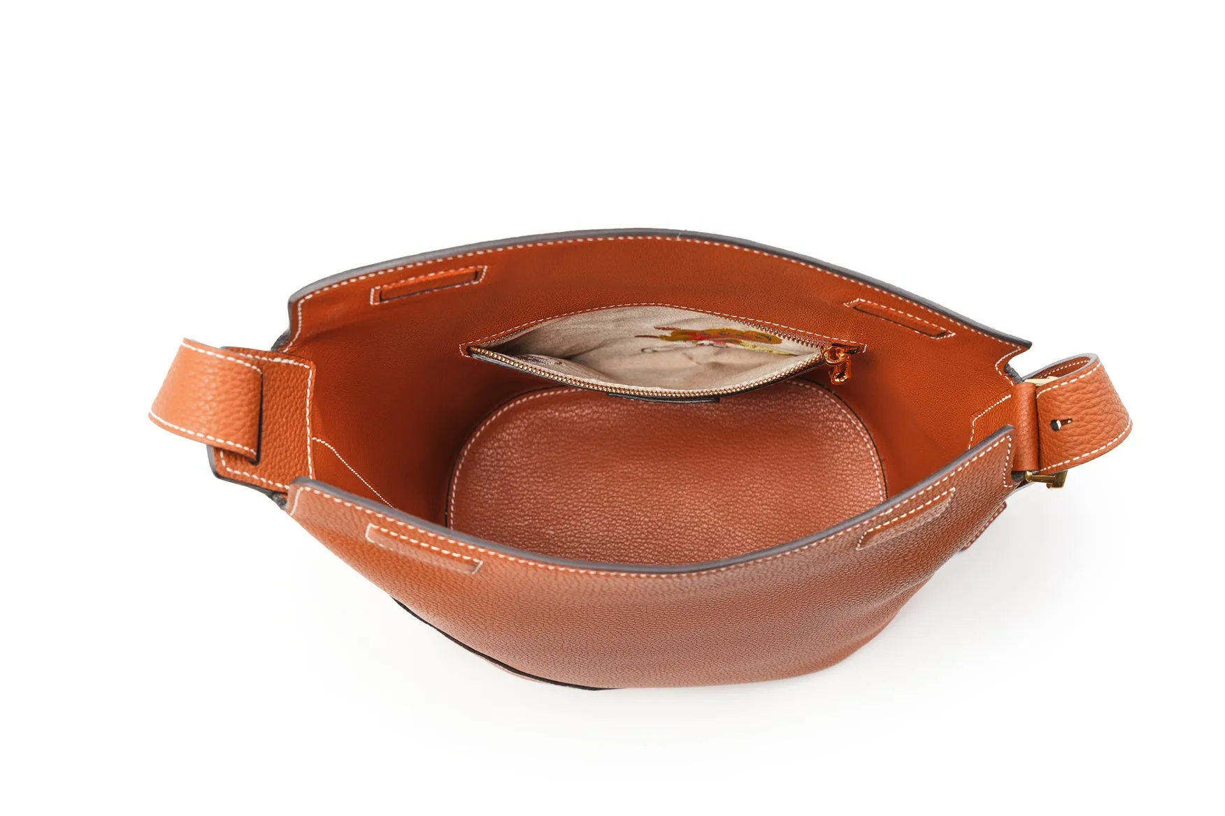 Ease Leather Shoulder Bucket Bag