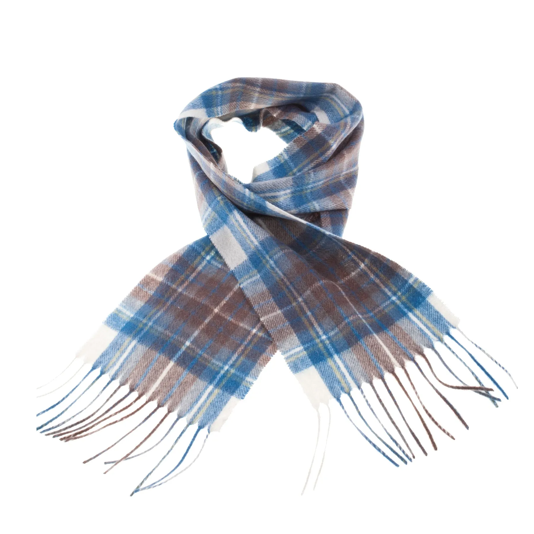 Edinburgh Cashmere Mini Scarf  Stewart Muted Blue