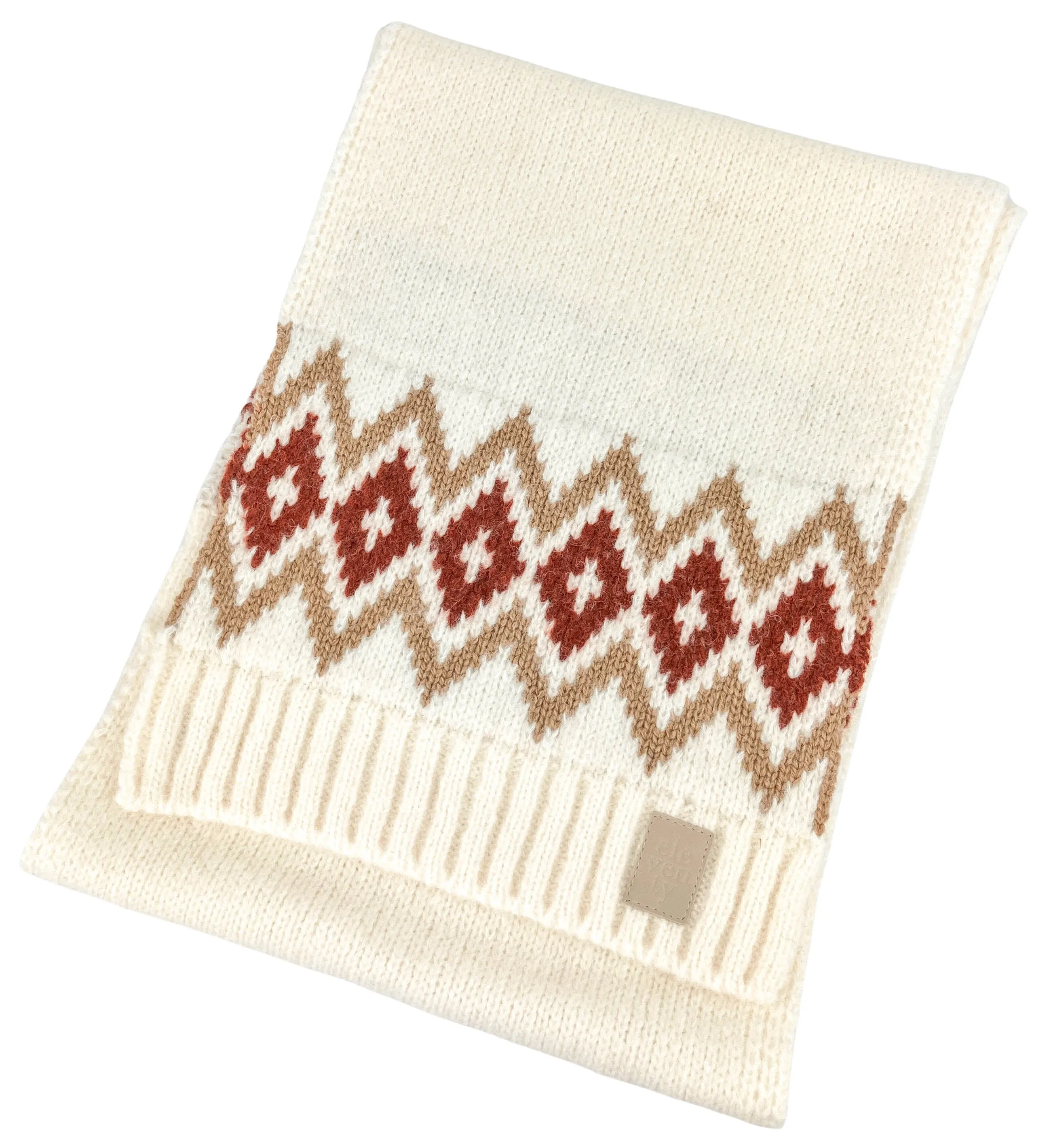 Eleventy Wool Blend Scarf in Cream Multi