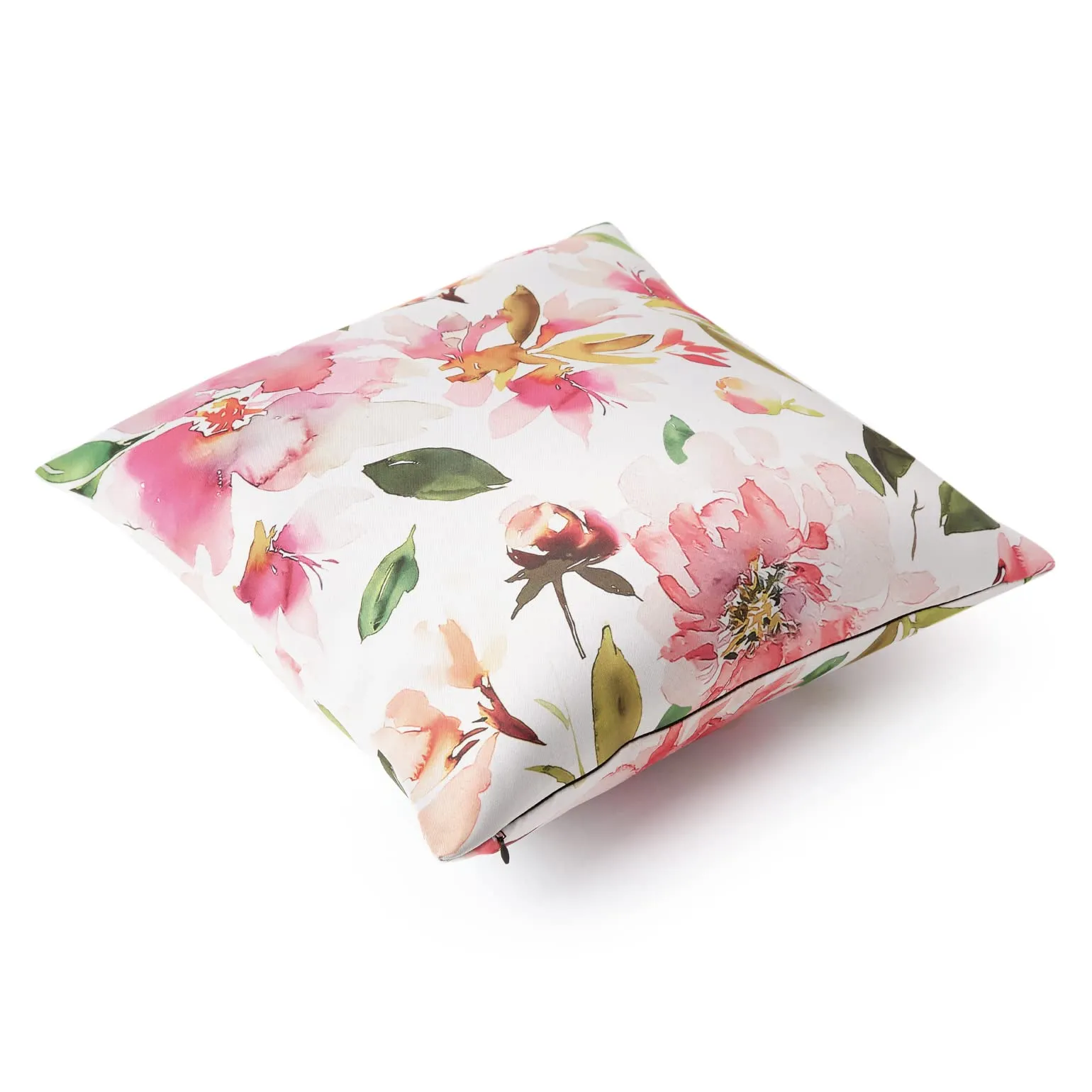 Encasa Homes Decorative Cushion Covers 2 pcs (50x50 cm, 20x20 in) I Floral Digital Printed on Soft Silver Thick Fabric I F1 Spring I Medium Square Pillow Case for Sofa I Machine Washable