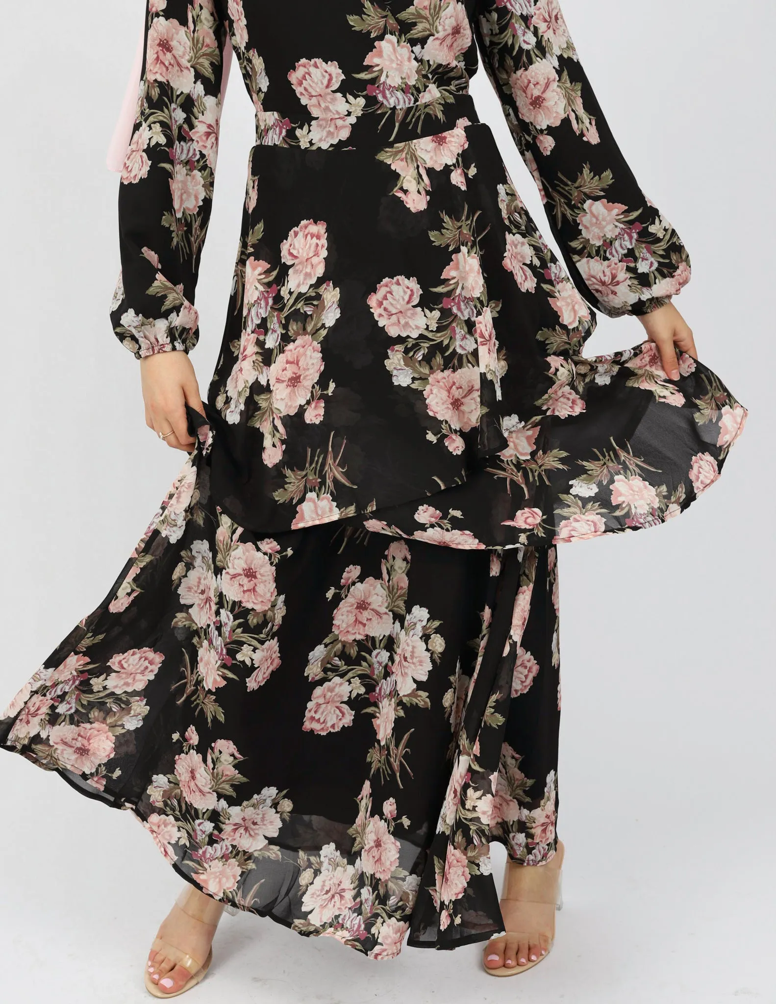 Erika Floral  3 Tiered Maxi