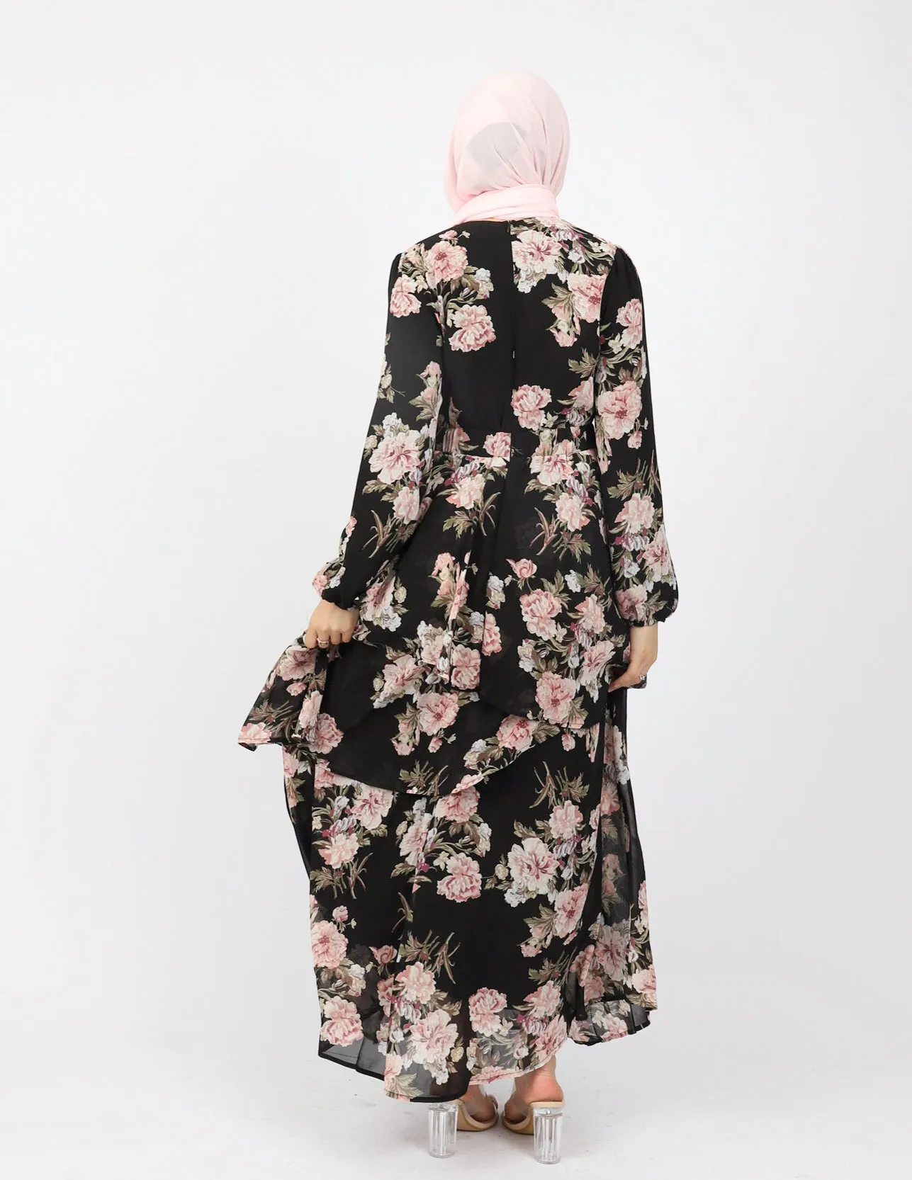 Erika Floral  3 Tiered Maxi