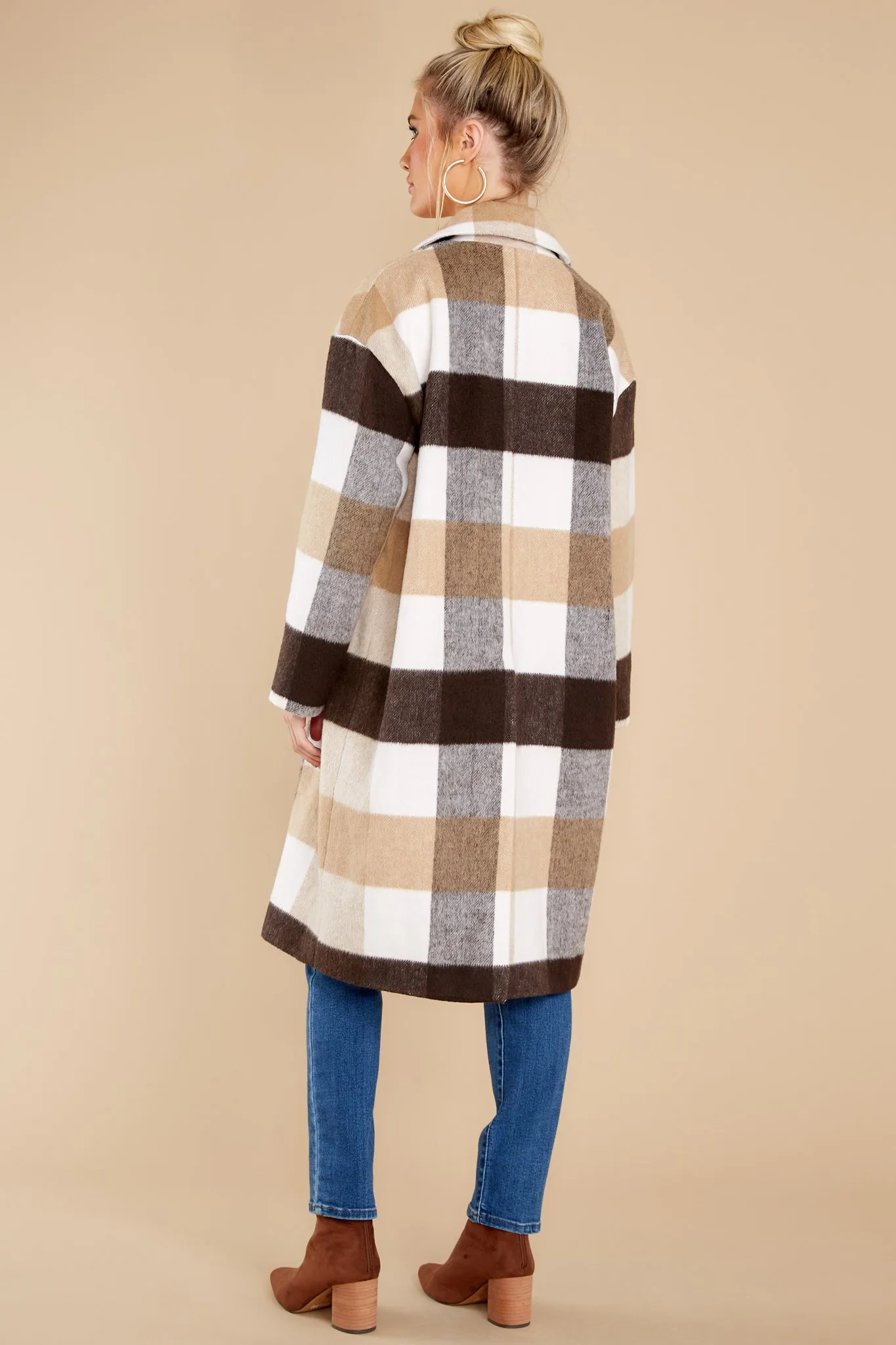 Escape The Ordinary Ivory Plaid Coat