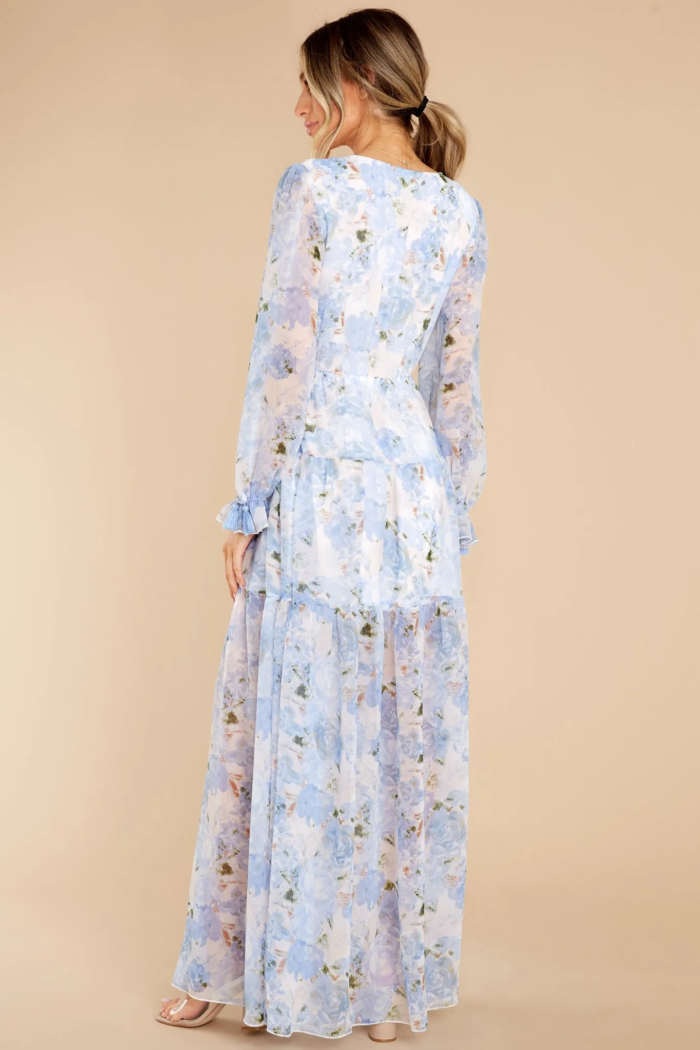 Everlasting Joy Blue Multi Floral Print Maxi Dress