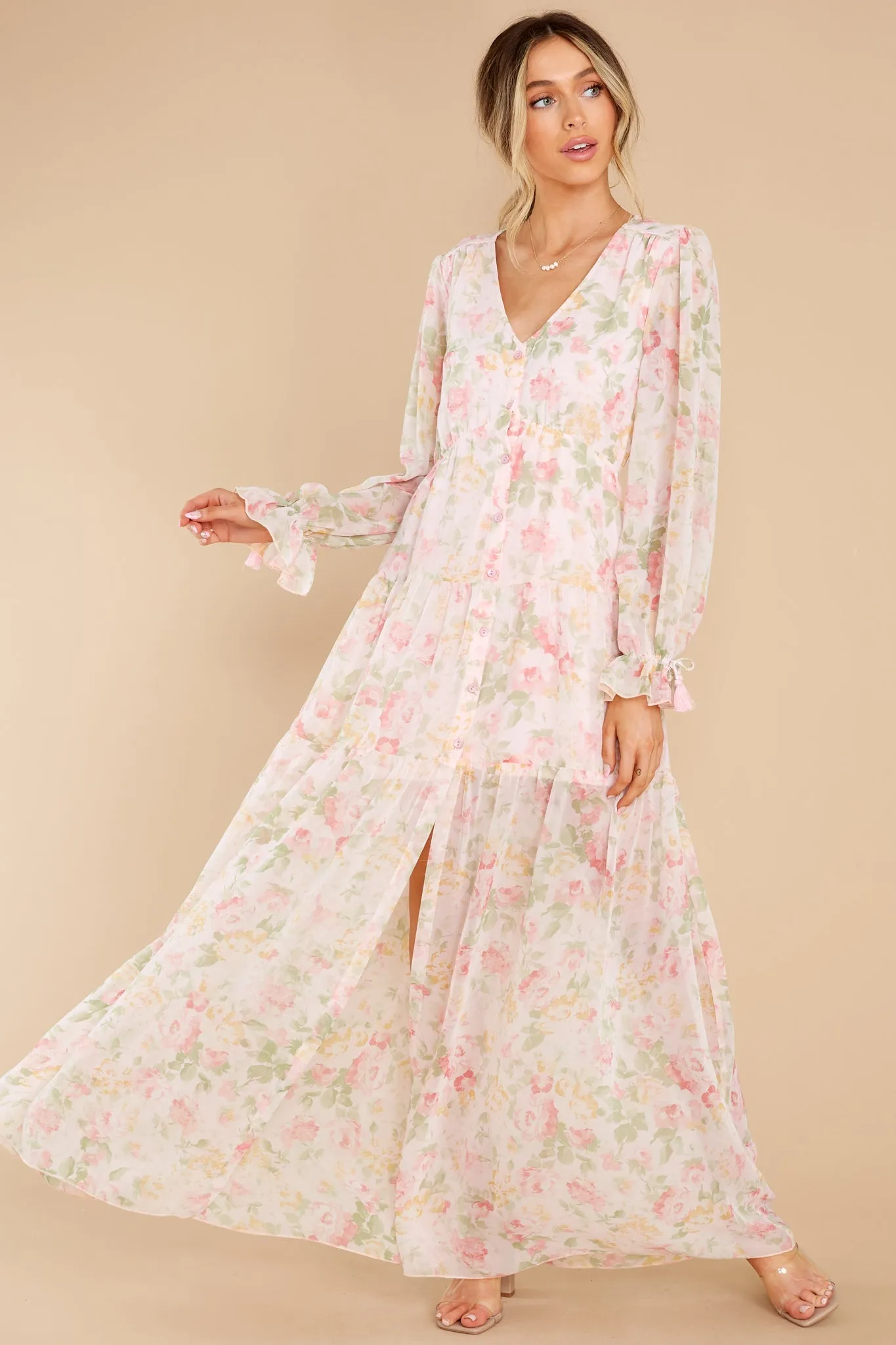 Everlasting Joy Pink Multi Floral Print Maxi Dress