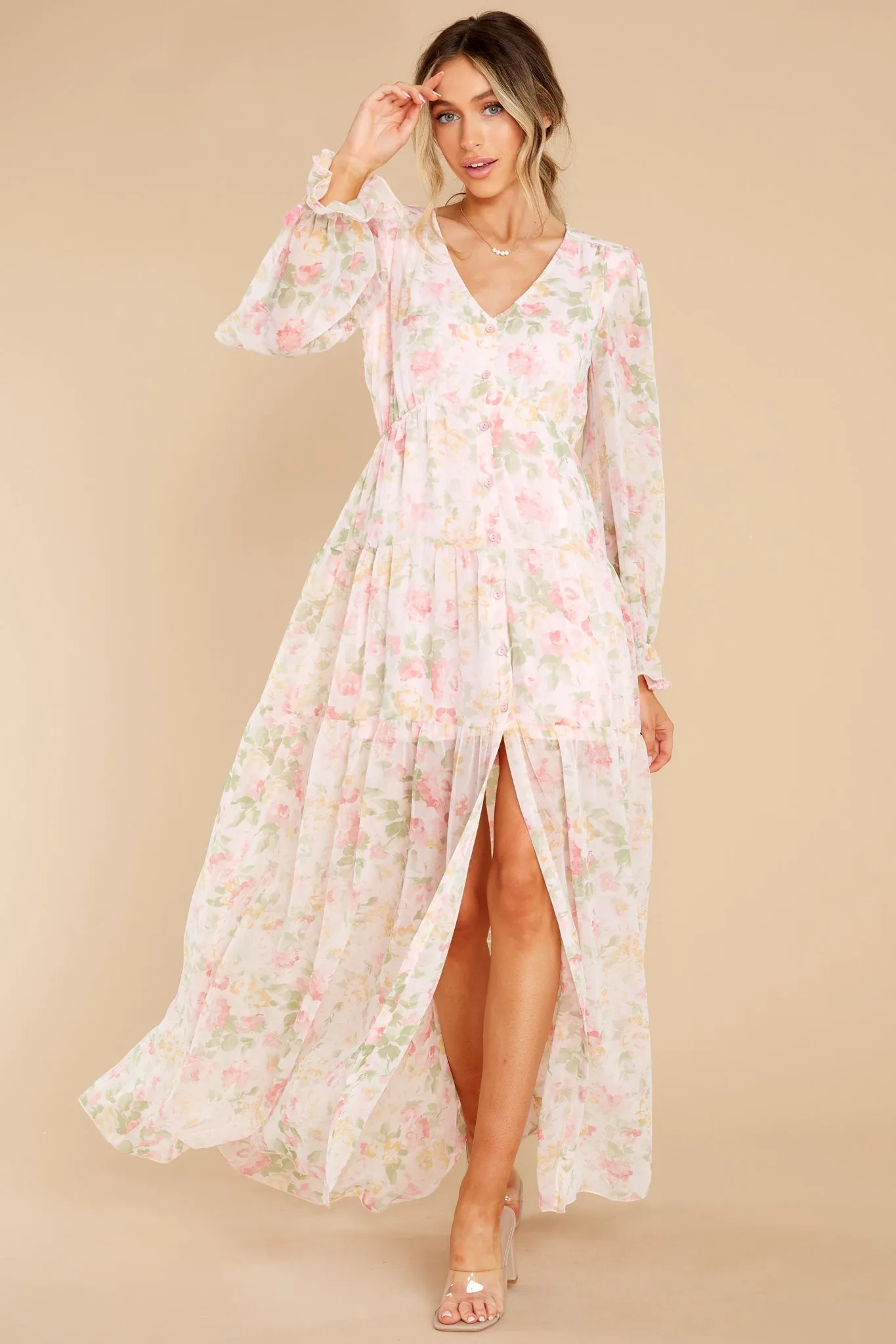 Everlasting Joy Pink Multi Floral Print Maxi Dress