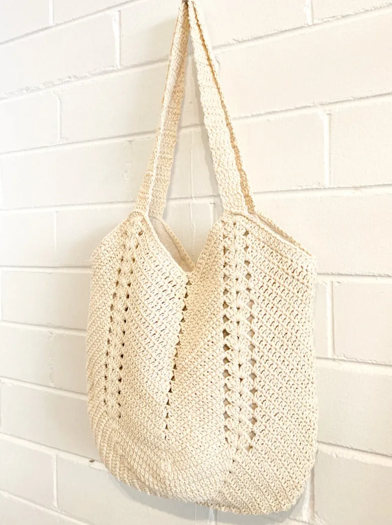 EVERYDAY KNITTED CROCHET BAG OATMEAL