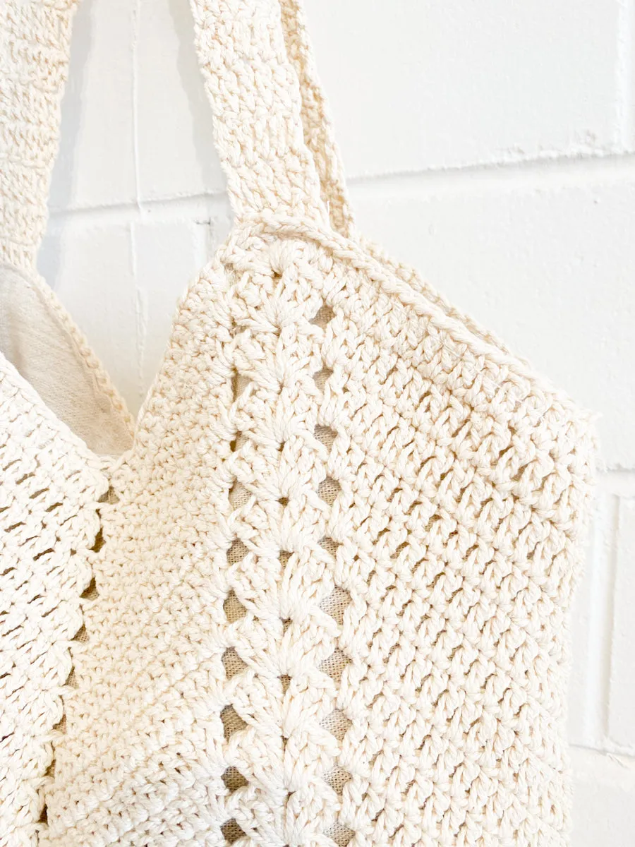 EVERYDAY KNITTED CROCHET BAG OATMEAL