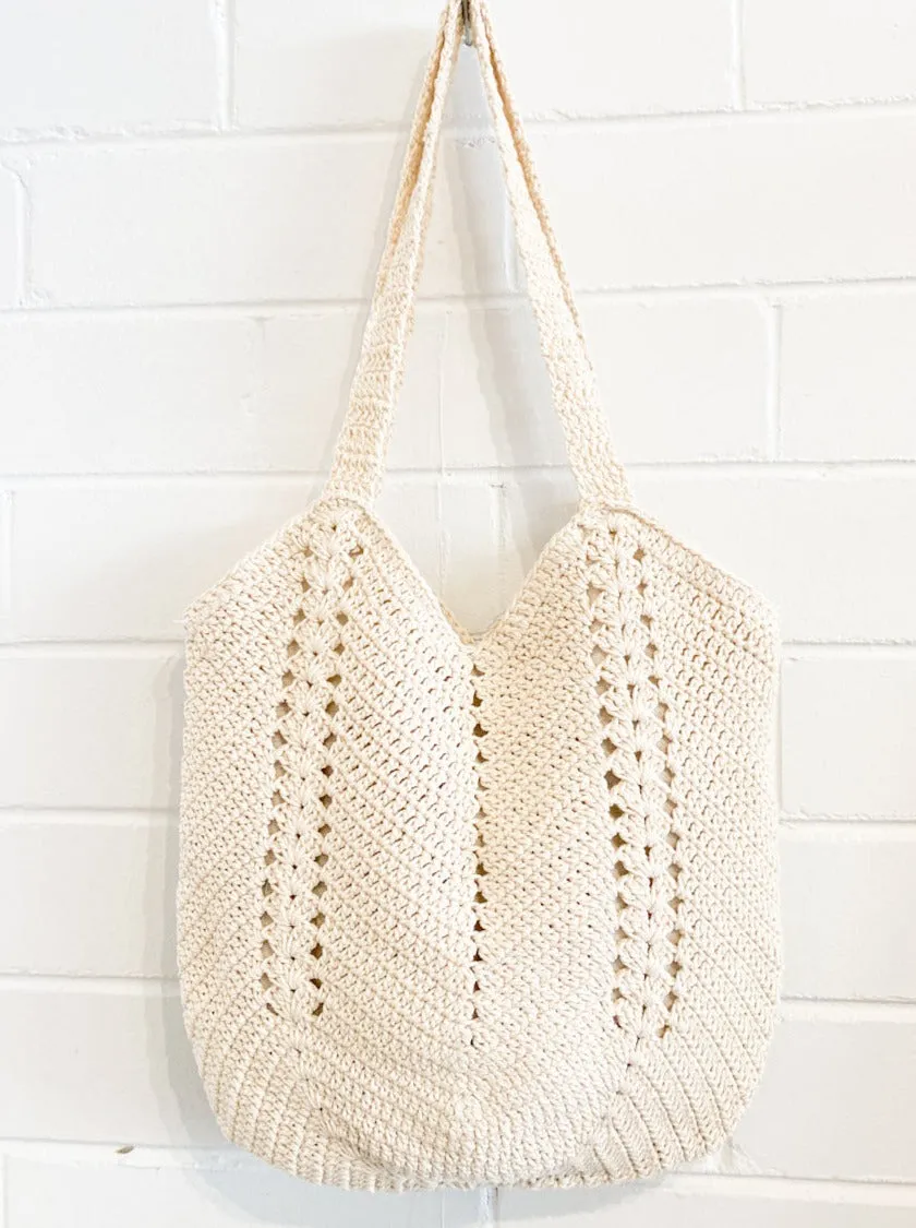 EVERYDAY KNITTED CROCHET BAG OATMEAL