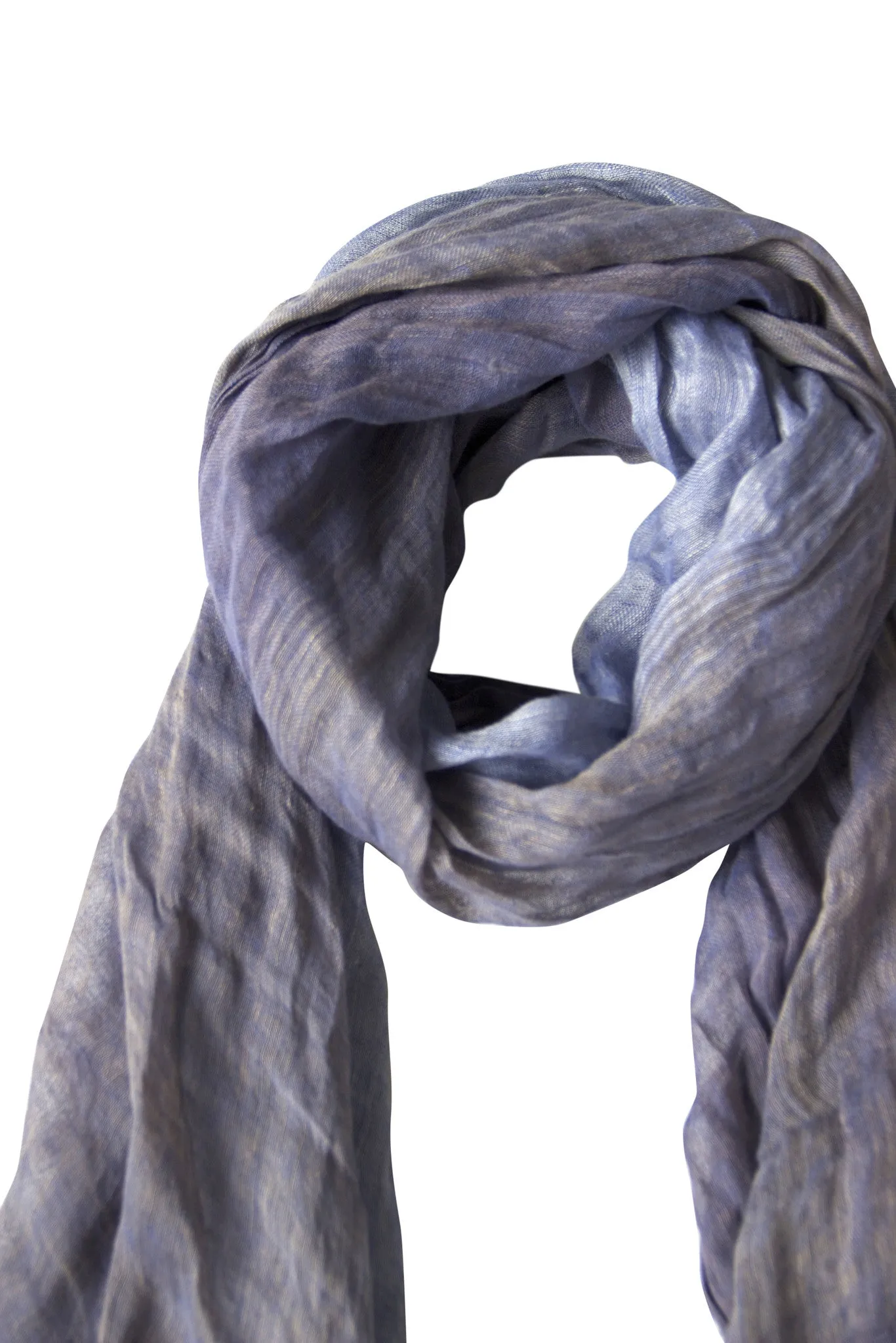 Exclusive large blue scarf in linen