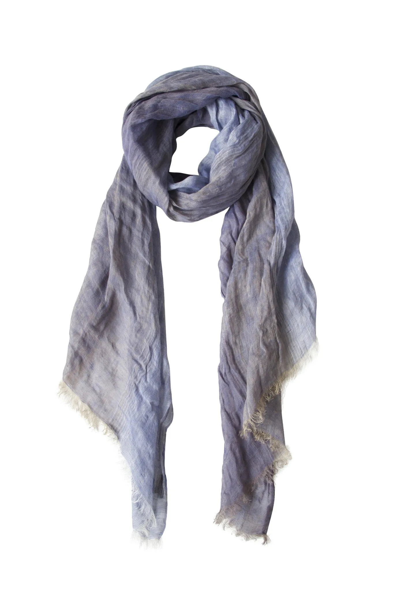 Exclusive large blue scarf in linen