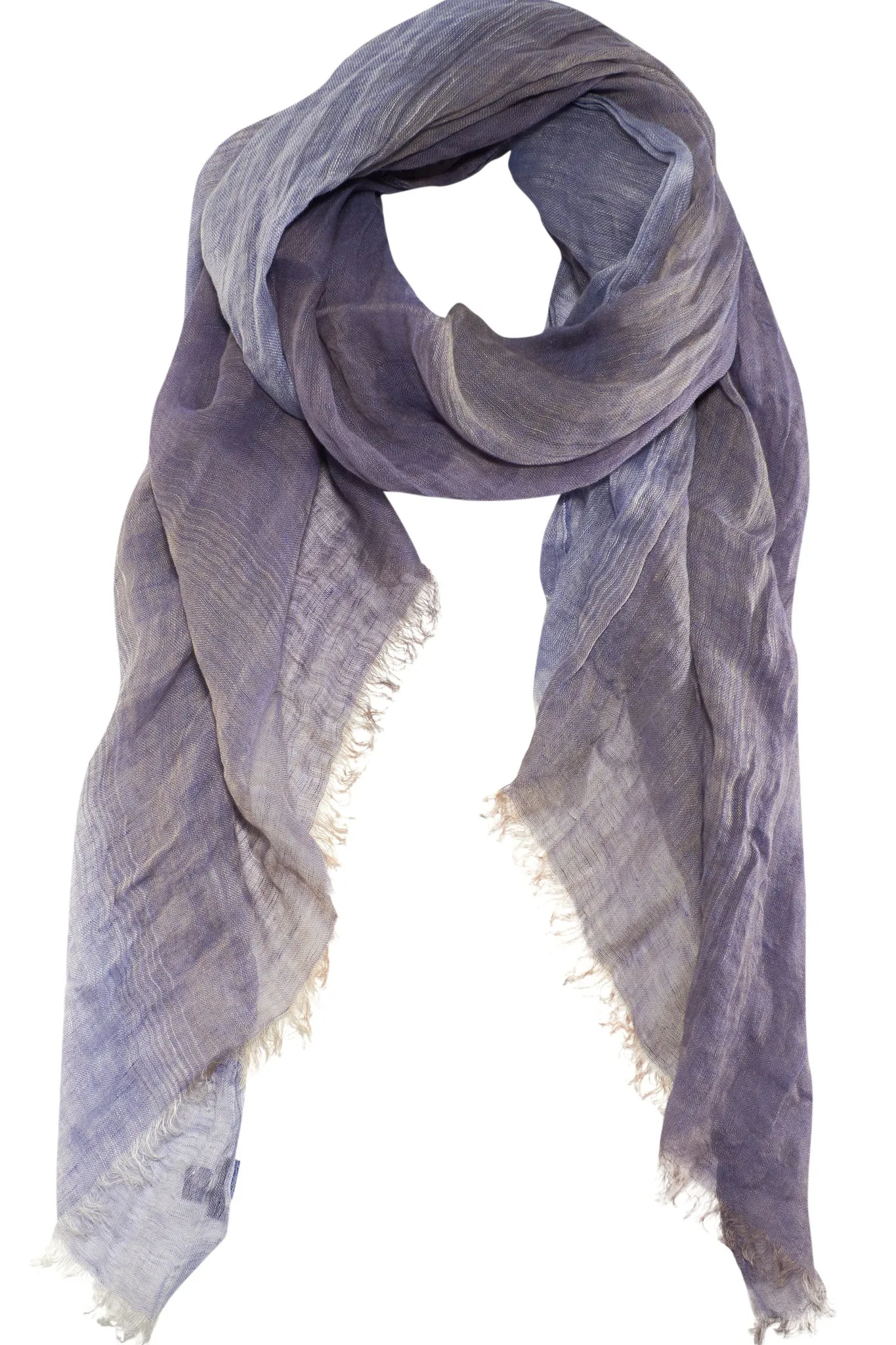 Exclusive large blue scarf in linen