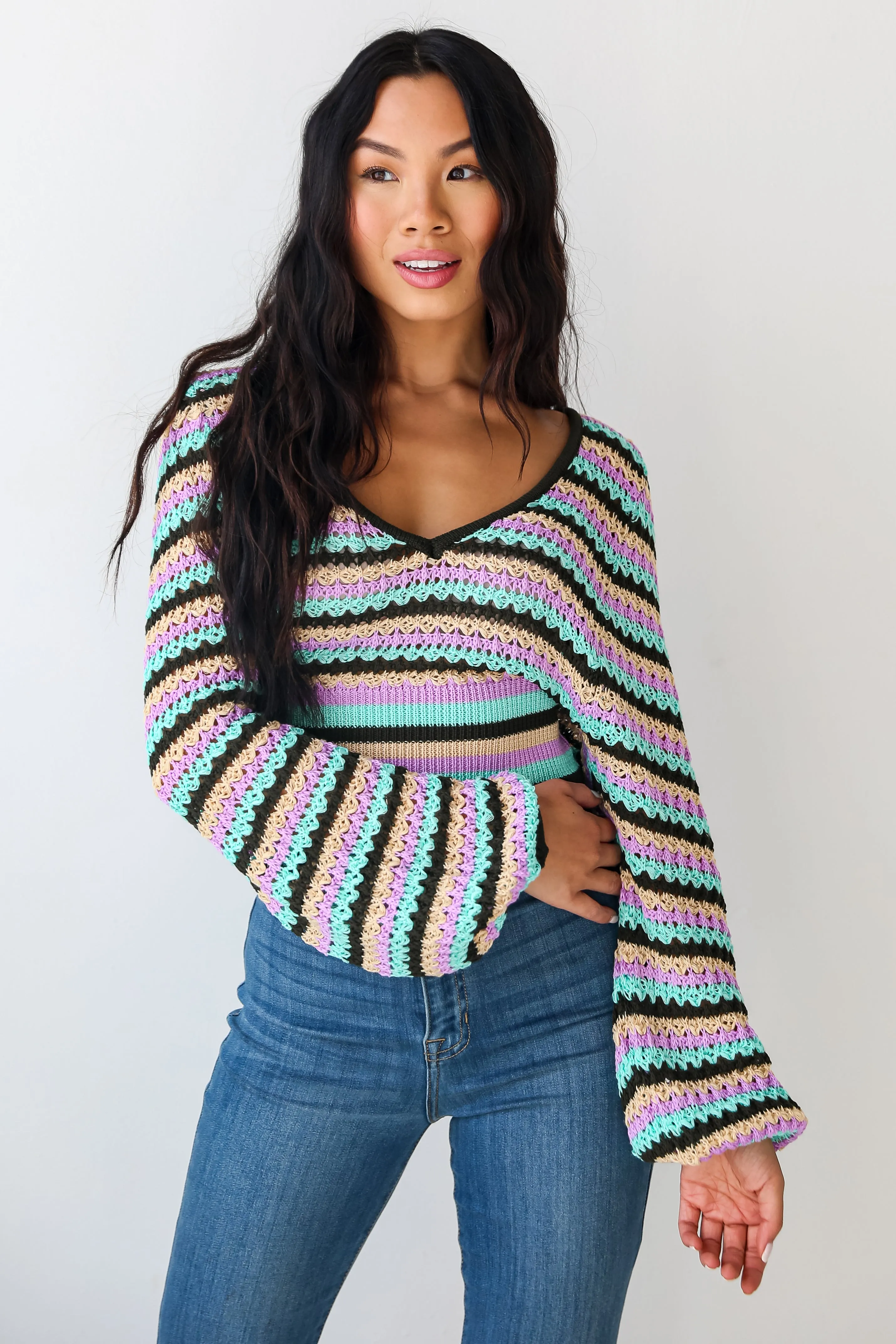 FINAL SALE - Admire You Crochet Knit Top