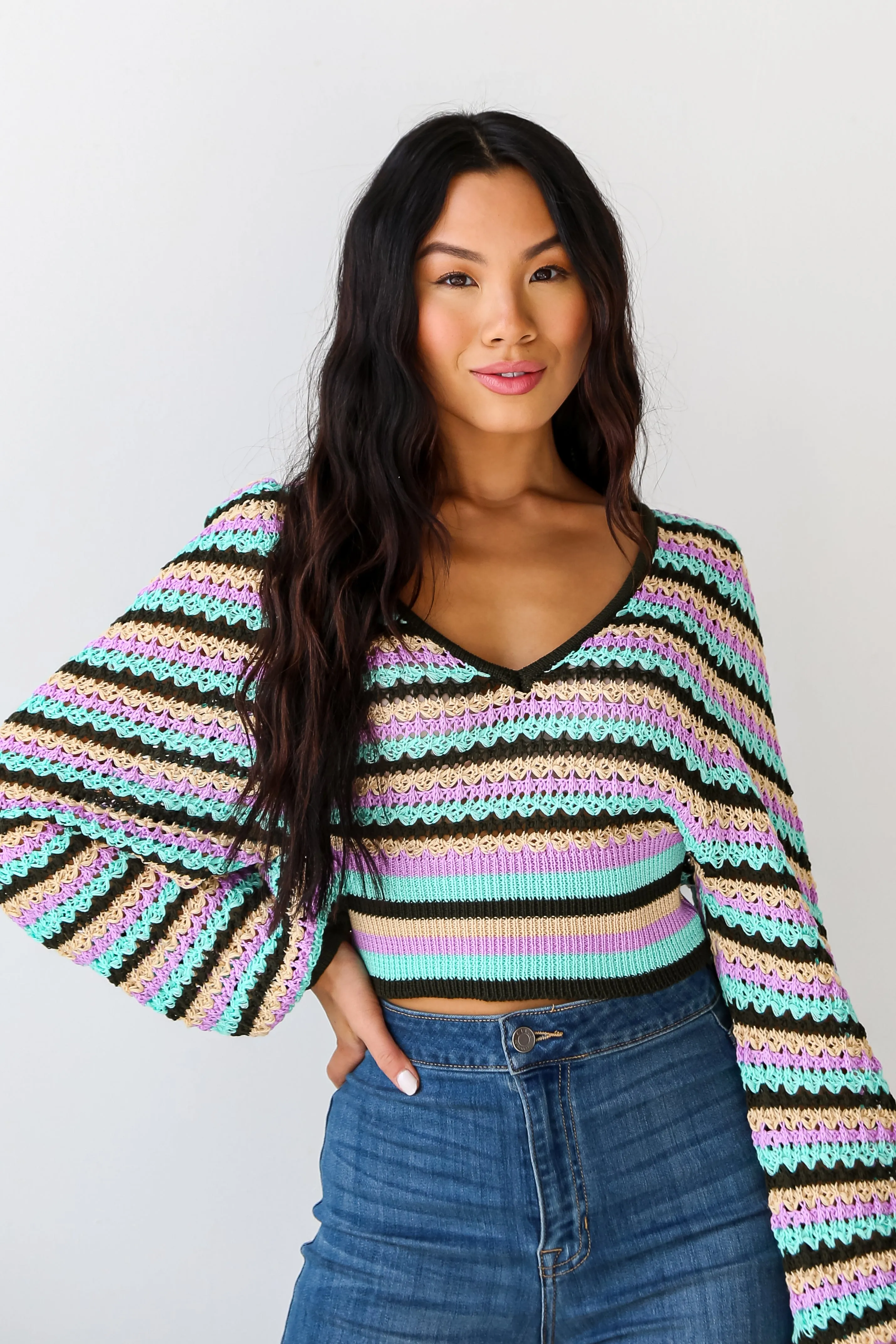 FINAL SALE - Admire You Crochet Knit Top