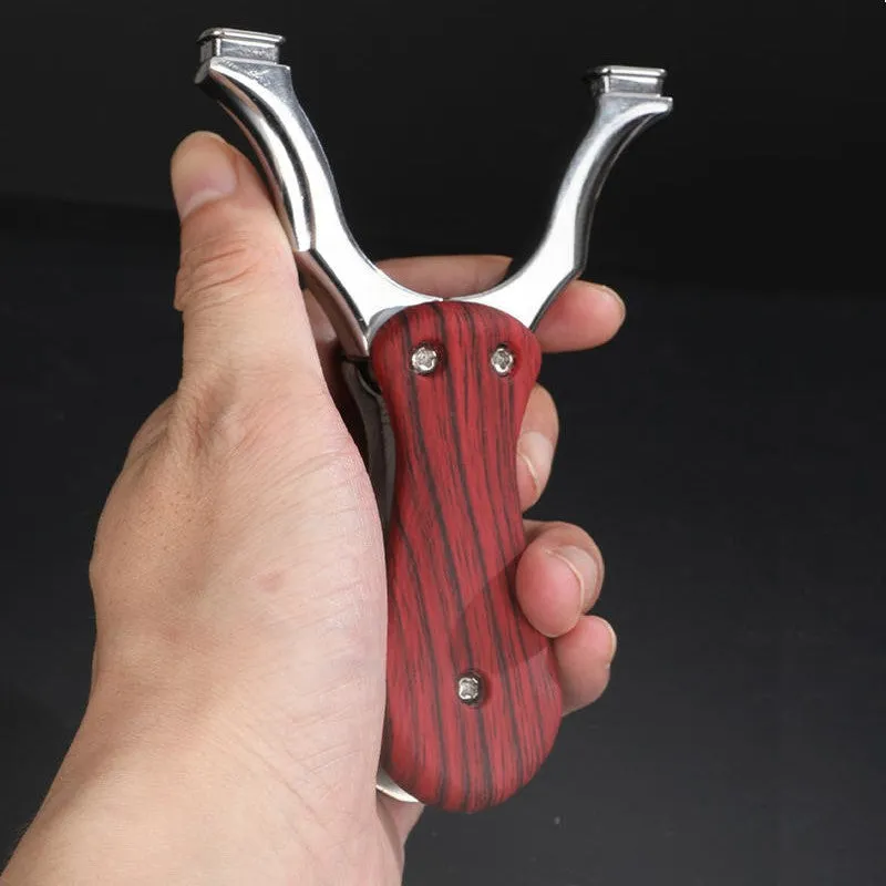 Folding Alloy Wooden Handle Pocket Slingshot