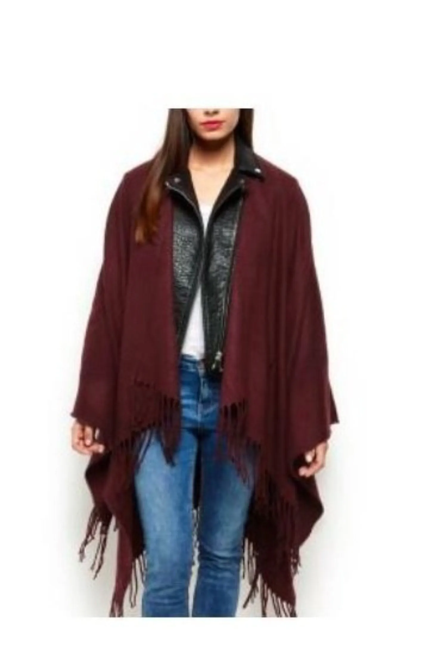 Fringe Blanket Cape Wrap Shawl