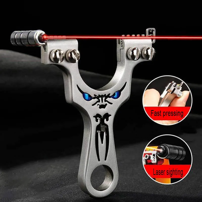 Frowning Eyes Double Screw Powerful Steel Slingshot