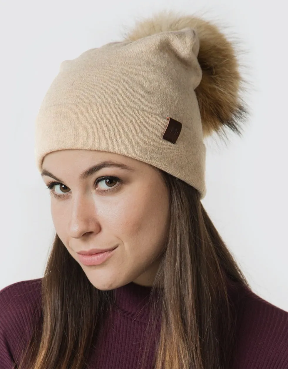 Fur Top Beanie Hat