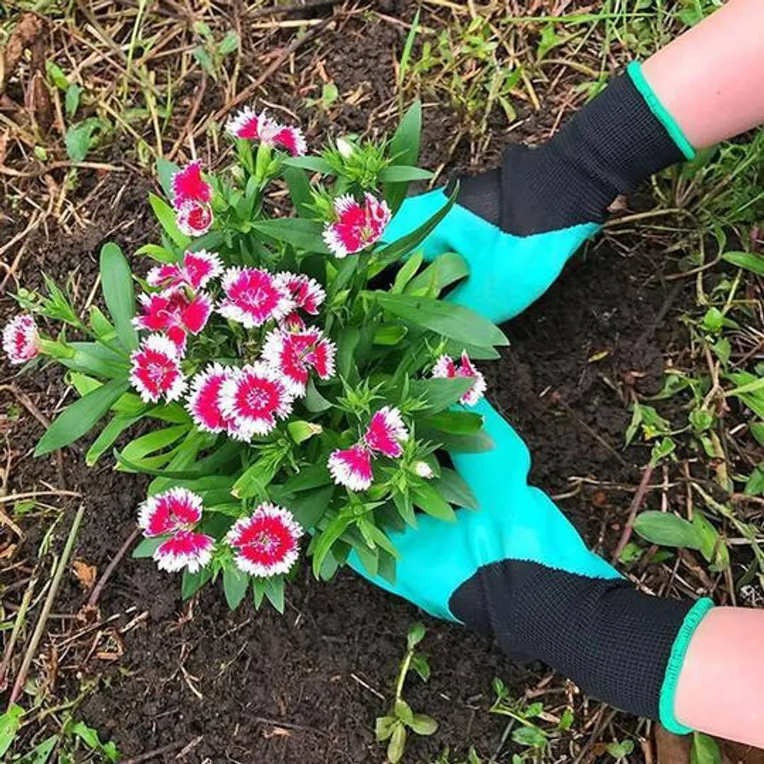 GARDEN GLOVES WITH CLAWS FOR DIGGING PLANTS