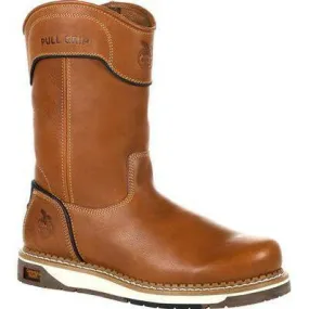 Georgia Men's AMP LT Wedge Pull-On Soft Toe Work Boot - Brown - GB00349